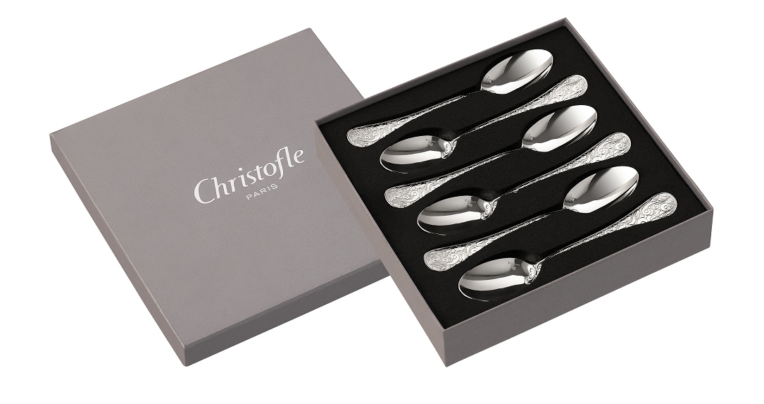 flatware Christofle silver plated jardin d eden espresso spoons 54636
